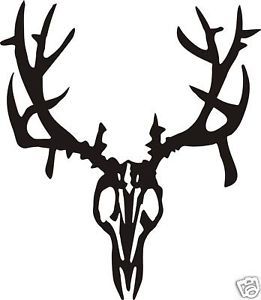 261x300 Deer Skull Drawings Non Typical Mule Deer Skull Decal Mount Bow