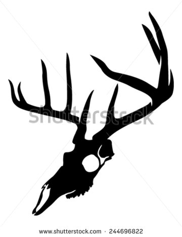 360x470 Whitetail Deer Skull Silhouette