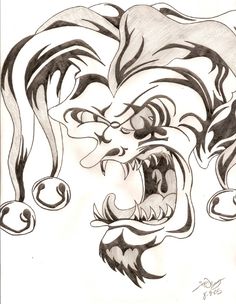 236x304 Best Evil Clown Tattoo Drawings Images Evil Clown Tattoos
