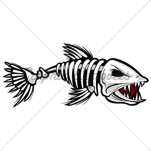 500x500 Wicked Fish Mike Jake Memorial Tattoo Ideas Fish Skeleton