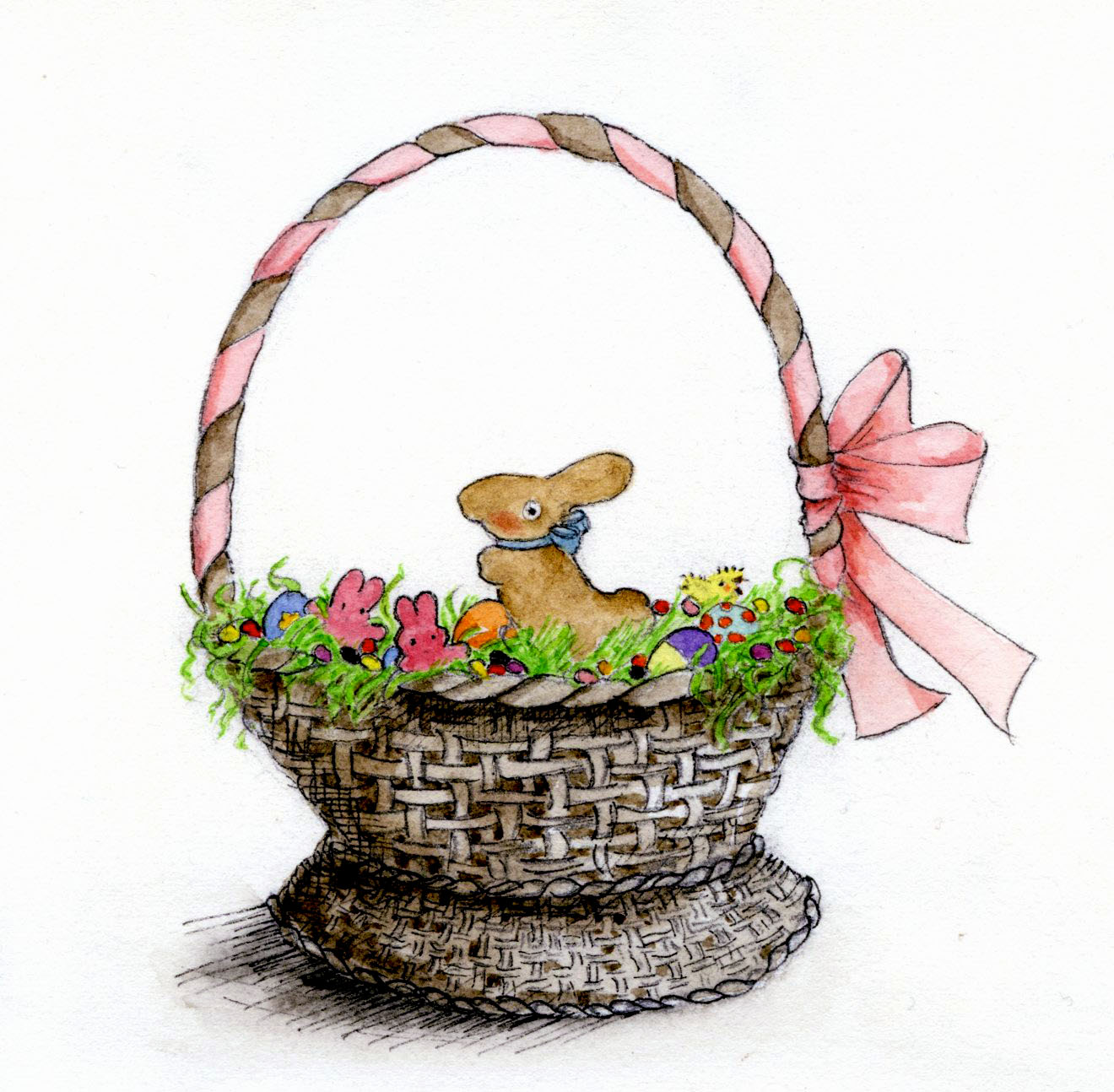 1320x1294 How To Draw And Paint A Treat Filled Easter Basket
