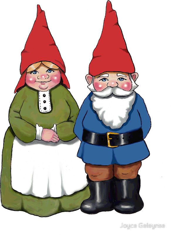 583x800 gnome couple, man and wife, hand drawn gnomes sticker my