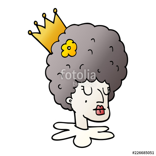 500x500 Cartoon Doodle Queen In Makeup And Huge Wig Stock Image