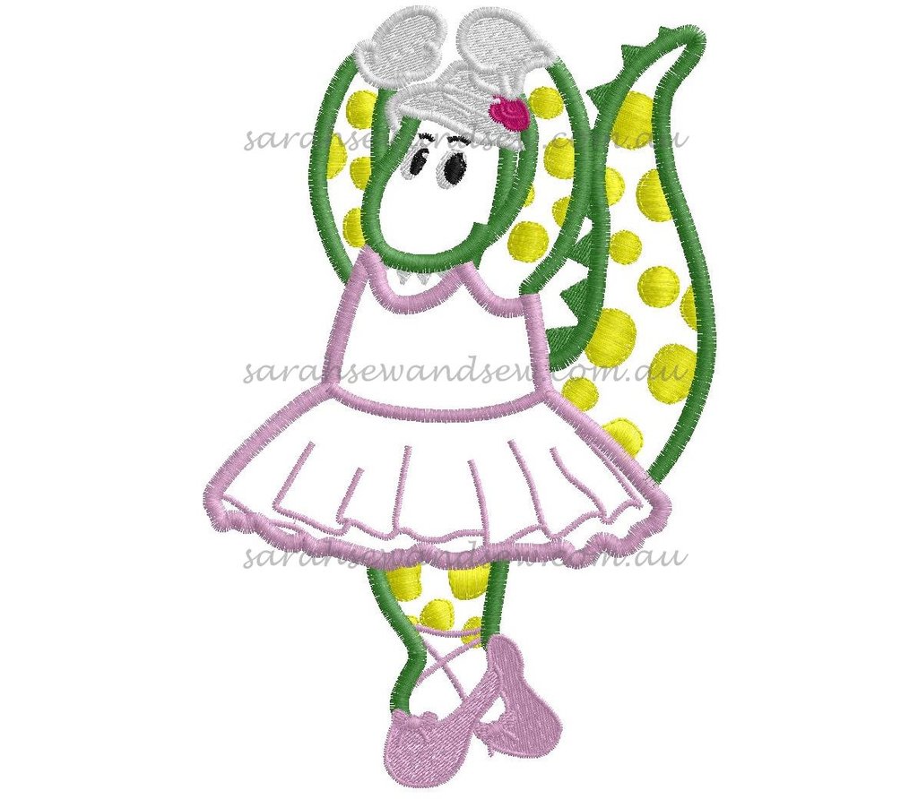 1024x892 Dorothy Dinosaur Embroidery Design