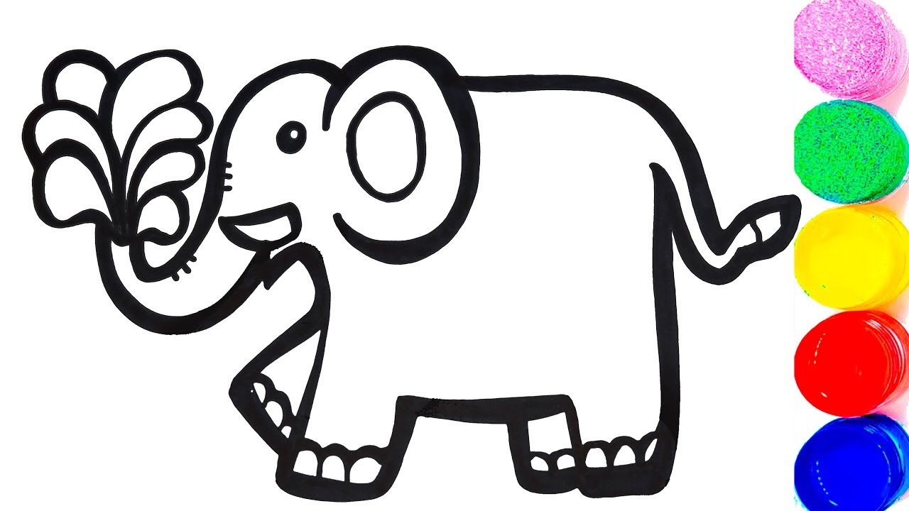 1280x720 Glitter Elephant Rainbow Coloring And Drawing Wild Animals Learn