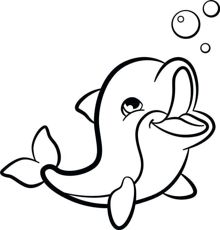 764x800 Drawing Colour Pages Cute Dolphin Coloring Pages Marine Wild