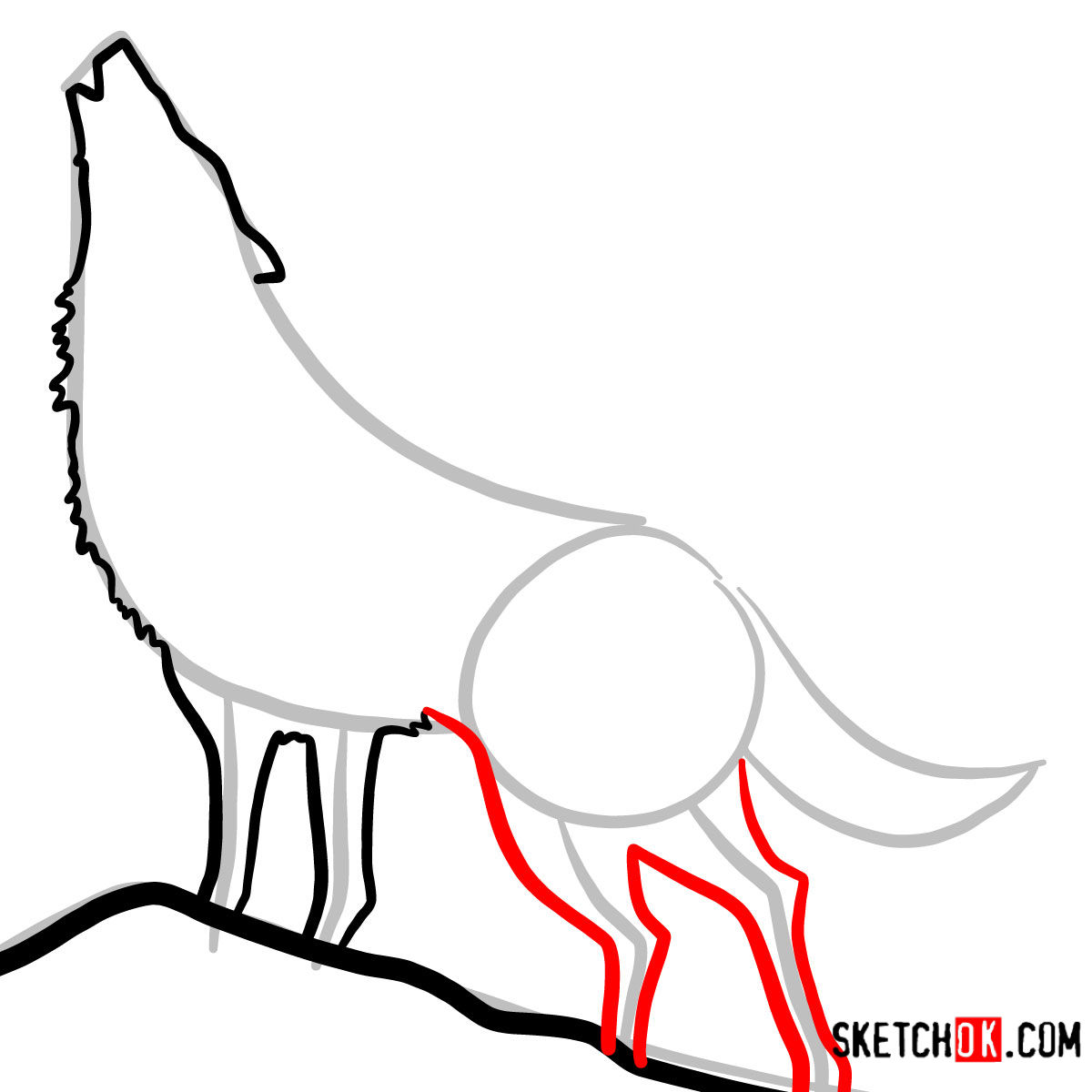 1200x1200 How To Draw Howling Wolf Silhouette Wild Animals