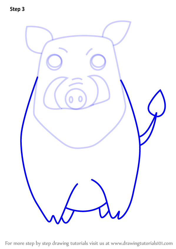 598x844 Learn How To Draw A Wild Boar For Kids Very Easy