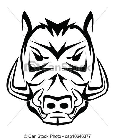 390x470 Wild Boar Mascot Vector