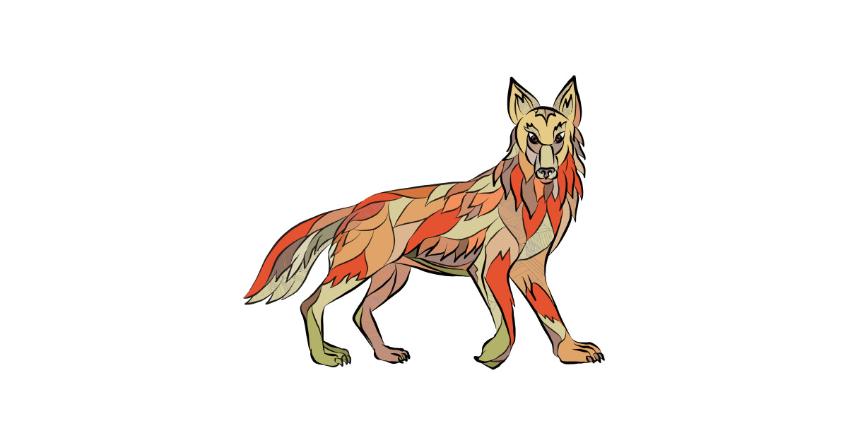1200x630 Coyote Side Isolated Drawing
