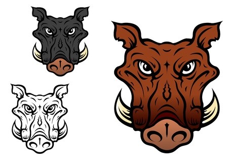 450x327 Wild Boar Or Hog In Cartoon Style For Sports Team Mascot Royalty