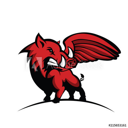 500x500 Wild Hog Or Boar With Wing Logo
