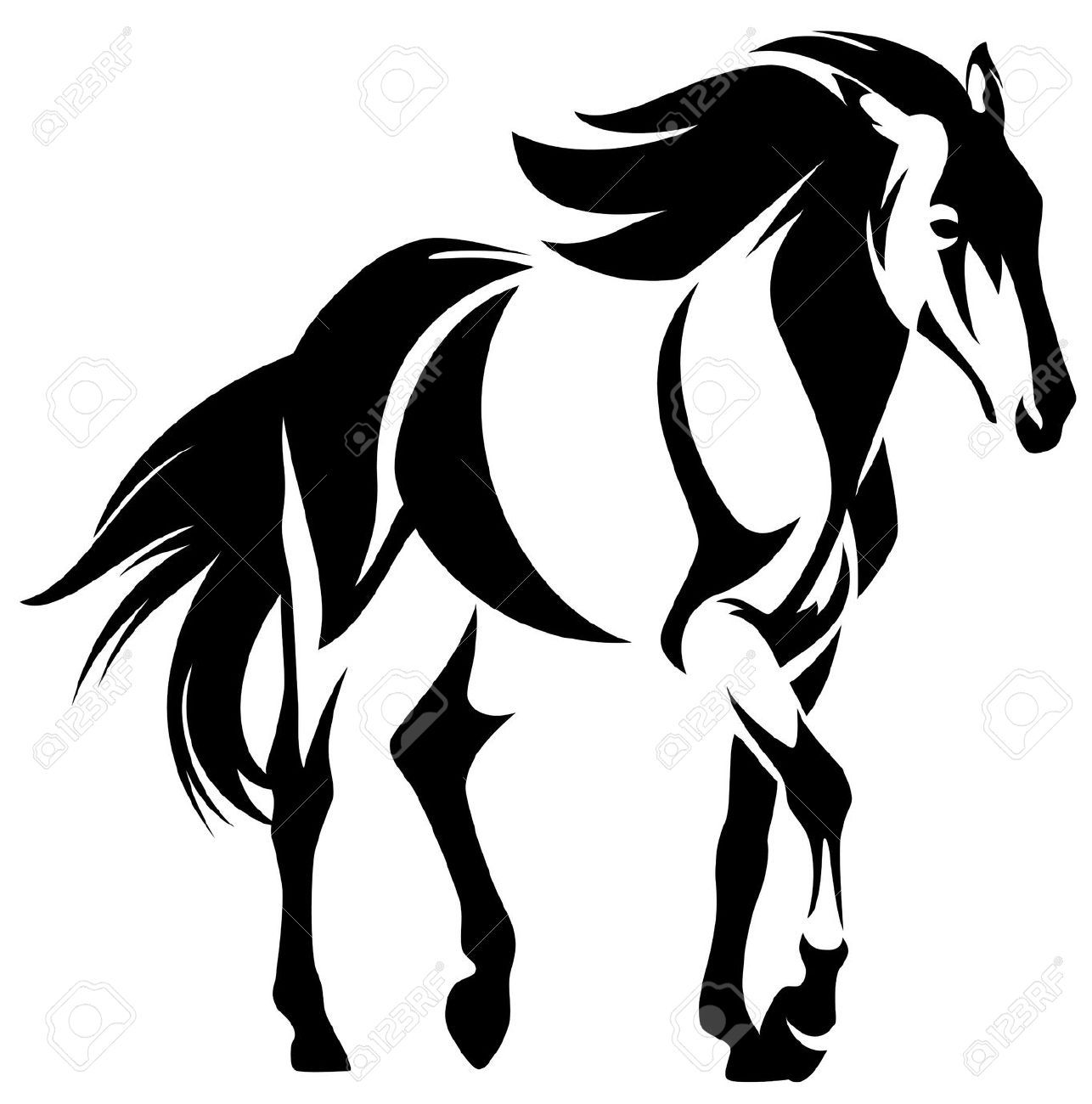 1286x1300 Stock Vector Equine Massage Horse Stencil, Horse Silhouette