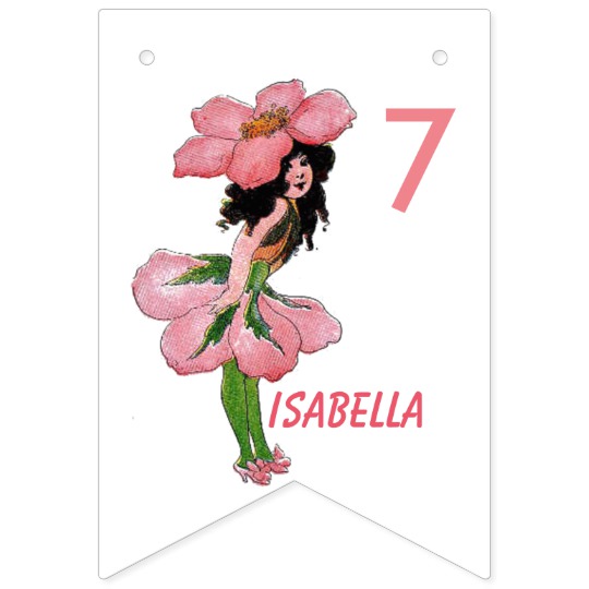 540x540 Wild Rose Cute Flower Child Floral Vintage Girl Bunting Flags