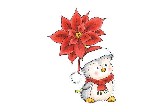 526x355 Wild Rose Studio Clear Stamp Set, Pickle With Poinsettia Cute