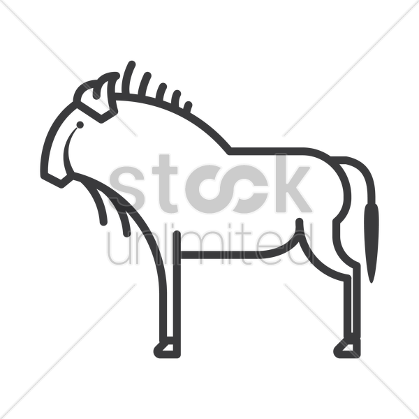600x600 Wildebeest Vector Image
