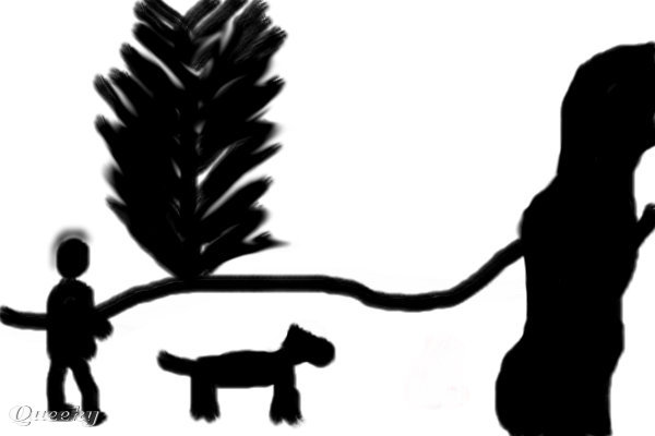 600x400 Wilderness A Black White Speedpaint Drawing