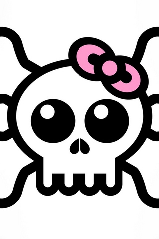320x480 Download Wallpaper Skull, Bow, Drawing Samsung Galaxy Ace