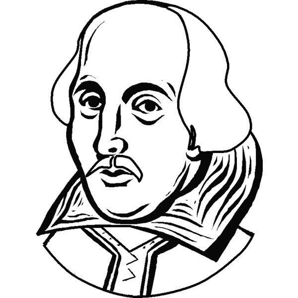 600x600 Coloring Pages = Portrait Of William Shakespeare