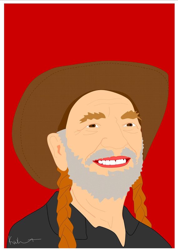 570x805 willie nelson poster original drawing