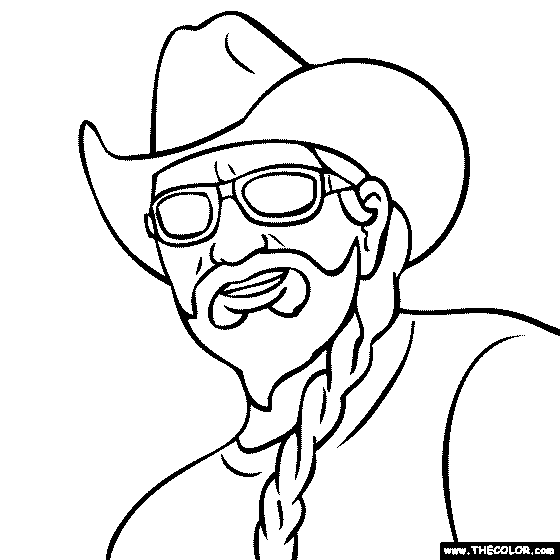 560x560 Willie Nelson Coloring Page
