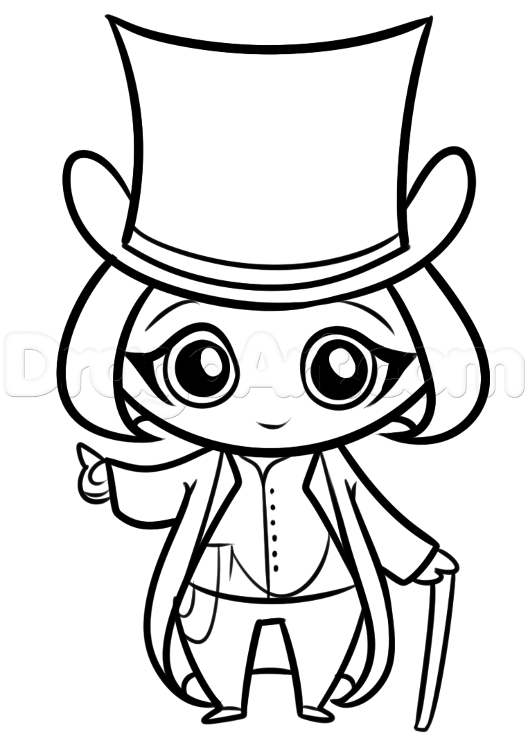 762x1081 How To Draw Willy Wonka, Step