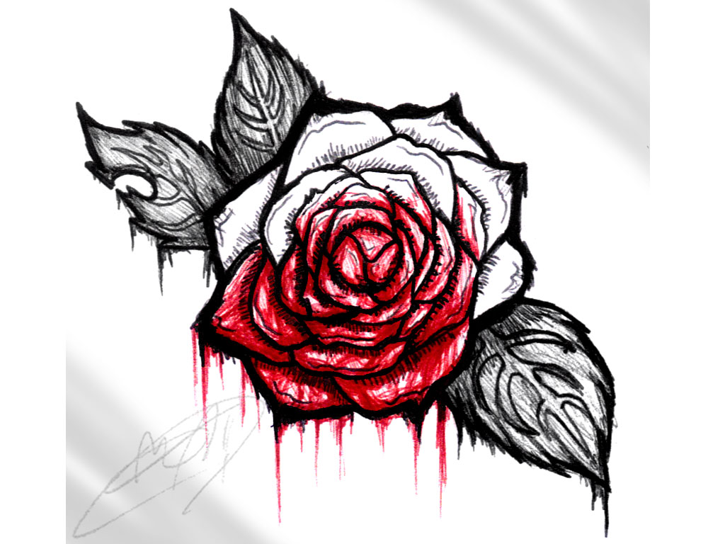 1024x768 Bloody Rose Tattoos