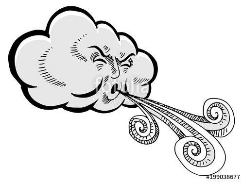 500x375 Cloud Blowing Wind Drawing Cartoon Stock Image And Royalty Free