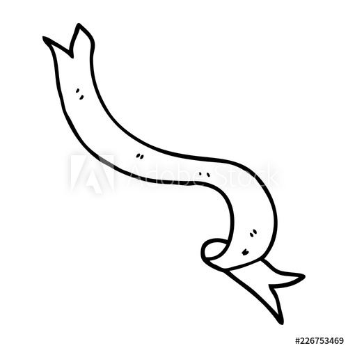 500x500 Line Drawing Cartoon Banner Blowing In Wind