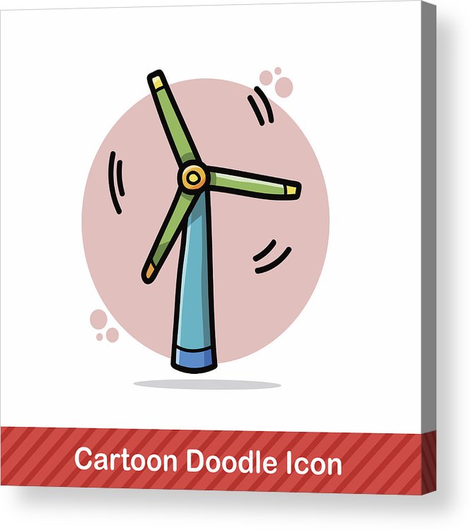 666x750 Wind Energy Doodle Acrylic Print