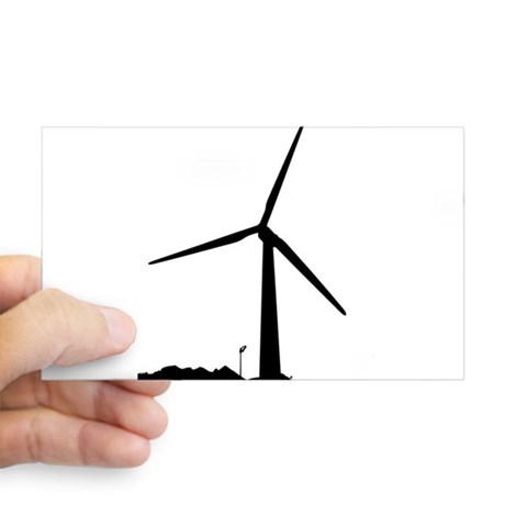 460x460 Wind Power Rectangle Stickers