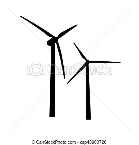 450x470 Icon Of Wind Turbine Vector