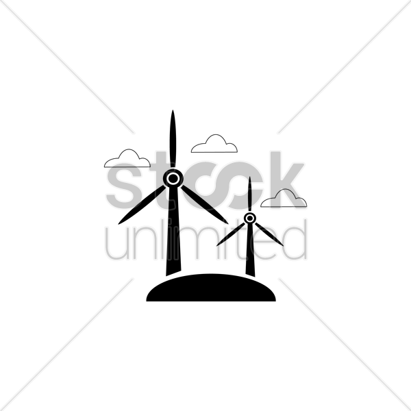 600x600 Wind Turbine Vector Image