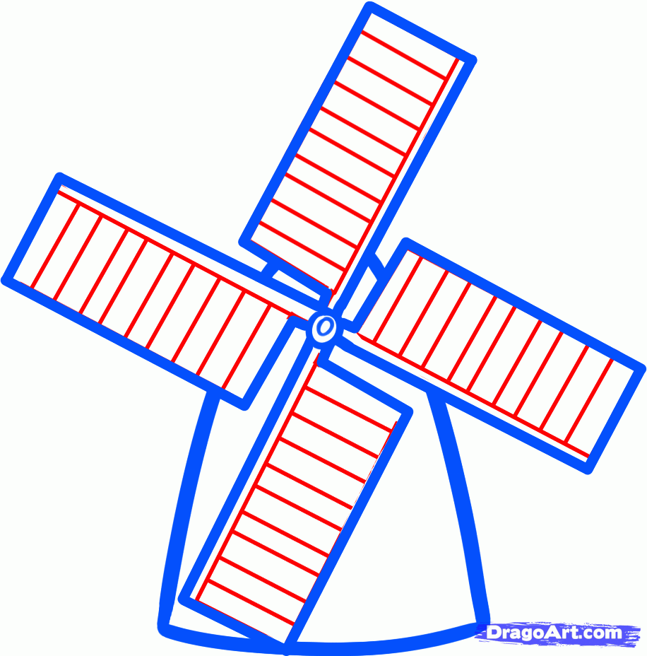 916x928 How To Draw A Windmill Easy, Step