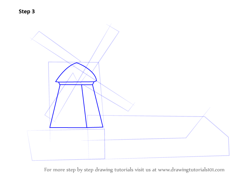 845x598 Learn How To Draw A Windmill With House