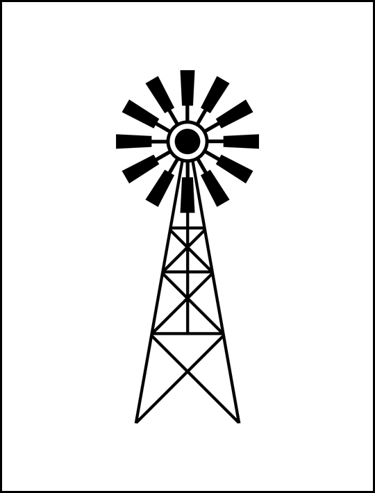 Windmill Line Drawing