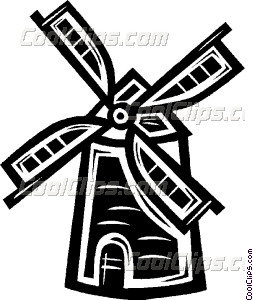 253x300 Dutch Windmill Vector Clip Art