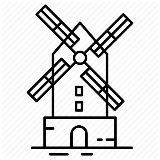 512x512 Building, Landmark, Mill, Tourism, Travel, Wind, Windmill Icon