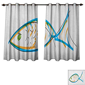 355x355 Fish Blackout Thermal Curtain Panel Maritime Image