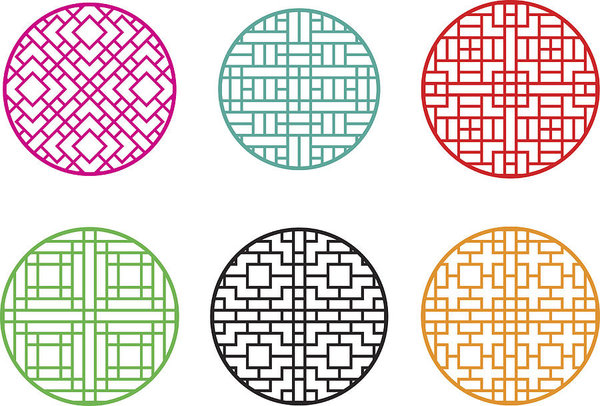 600x406 Round Chinese Pattern Window Frame Art Print