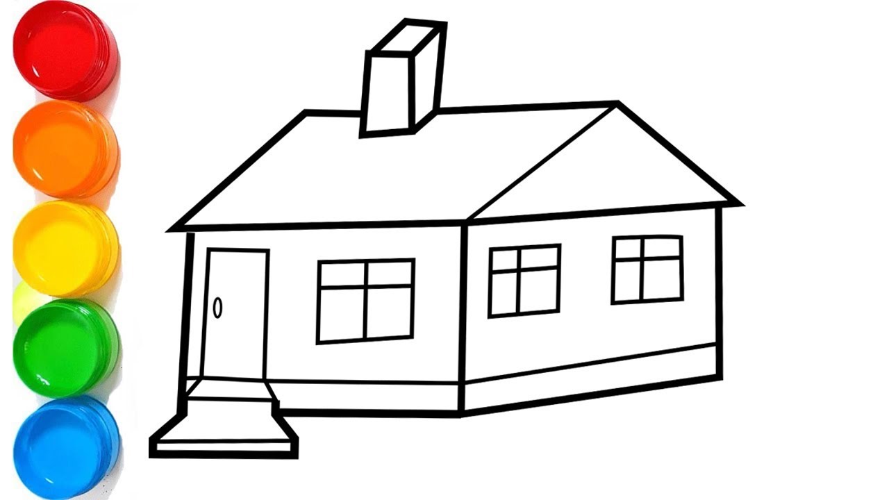 1280x720 Toy Glitter House Window Frame Coloring And Drawing Learn Colors