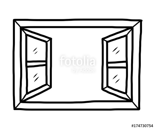 500x417 Open Window Cartoon Vector And Illustration, Black And White