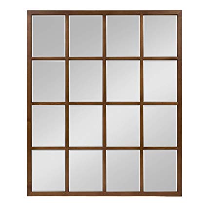425x425 Kate And Laurel Hogan Windowpane Wood Wall Mirror
