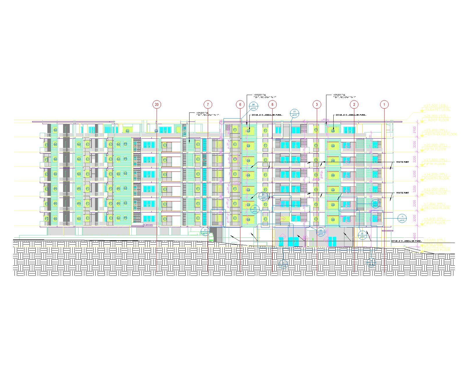1600x1280 Autocad Drawings Of Facade And Aluminium Windows And Doors