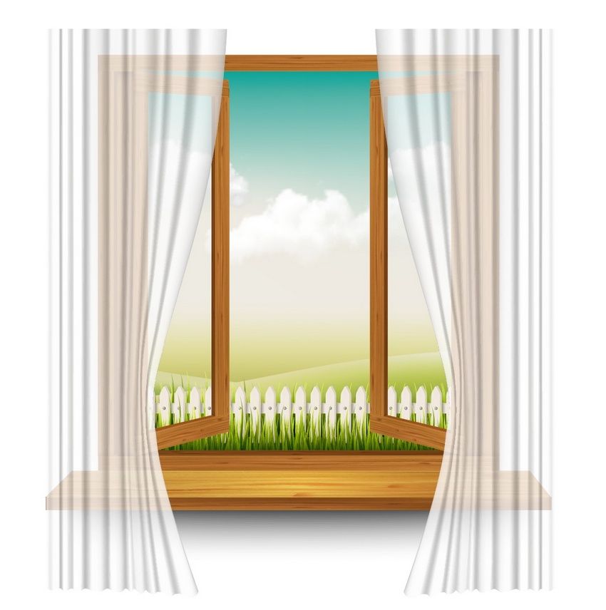 850x856 How To Create A Wooden Window With Curtains