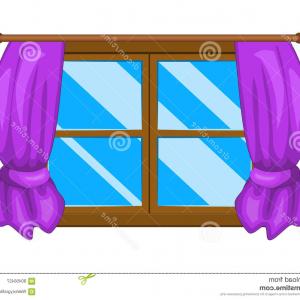 300x300 Stock Illustration Window Curtains Simple Vector Drawing Two Image