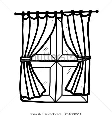 450x470 Black And White Window Clipart