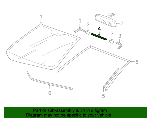 640x512 Rubber A, Front Windshield Dam