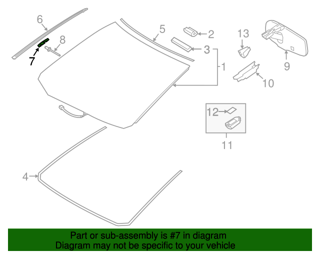 640x512 Windshield Molding Retainer Clip