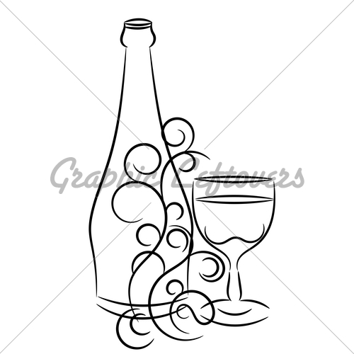 500x500 Wine Bottle And Glass Gl Stock Images